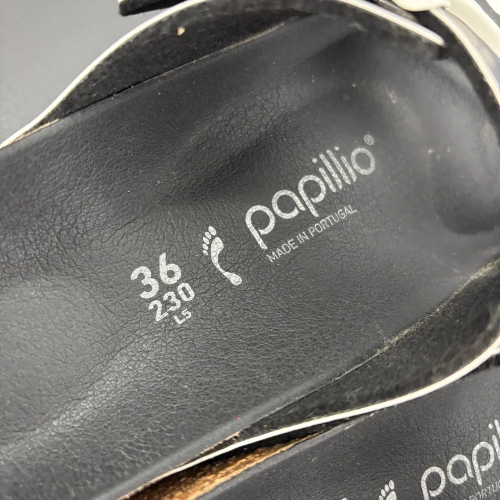 Papillio Women Sandals 36 (5) Black PolkaDot Arizona Platform Birkenstock Slides